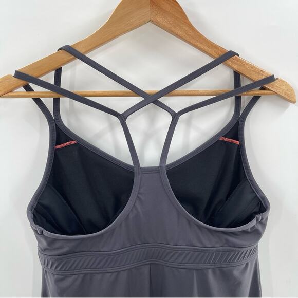 Athleta Coastline Swim Tank Racerback Strappy Dress in Deep Gray Size Medium - Picture 5 of 11